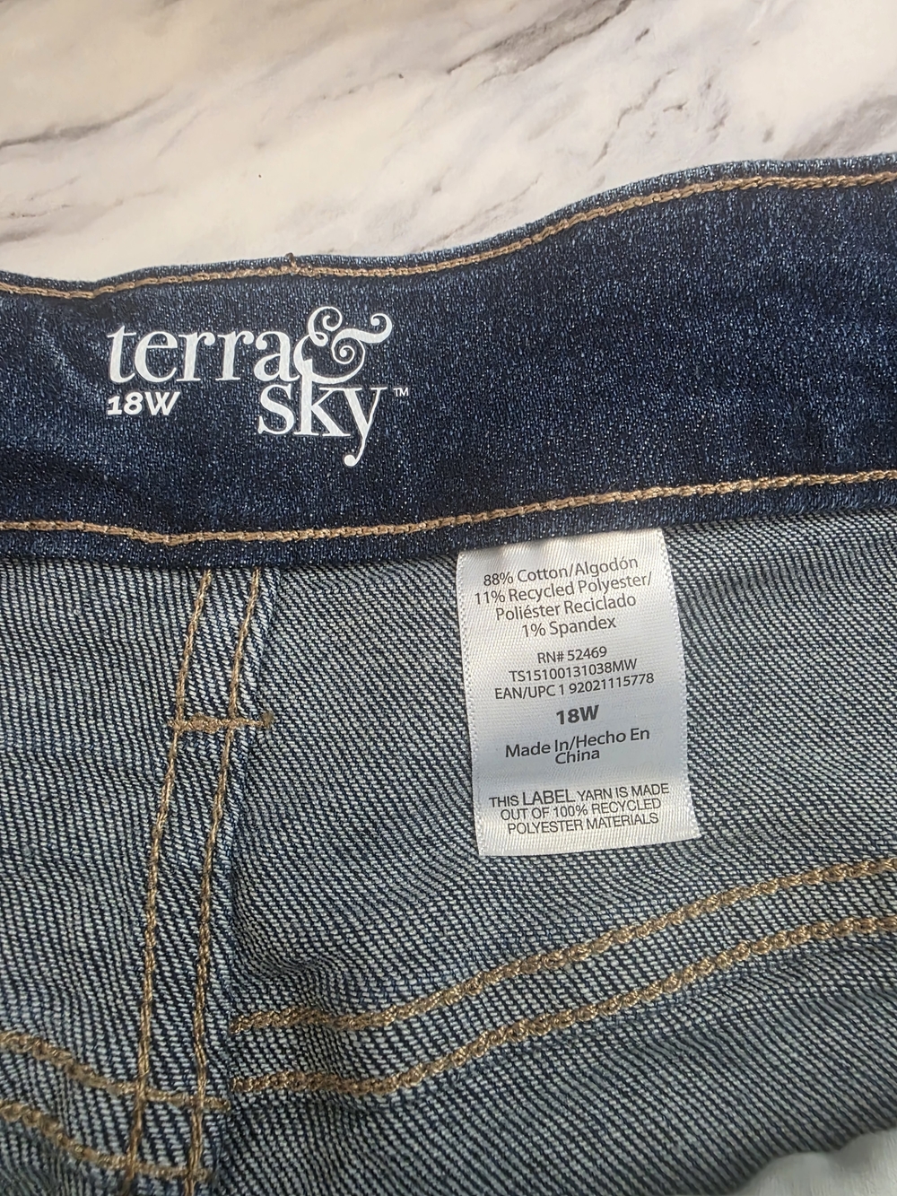 Terra & Sky Denim High-Rise Blue Women’s Shorts Women Size Plus 18 - Picture 9 of 10